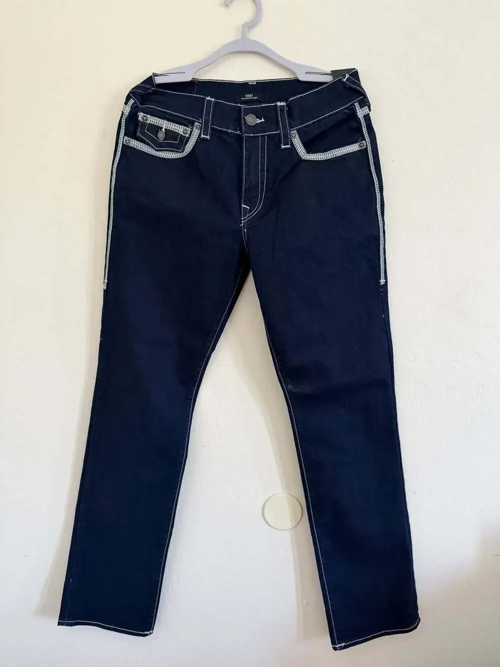 True Religion Ricky Relaxed Straight Men's Dark Wash Jeans